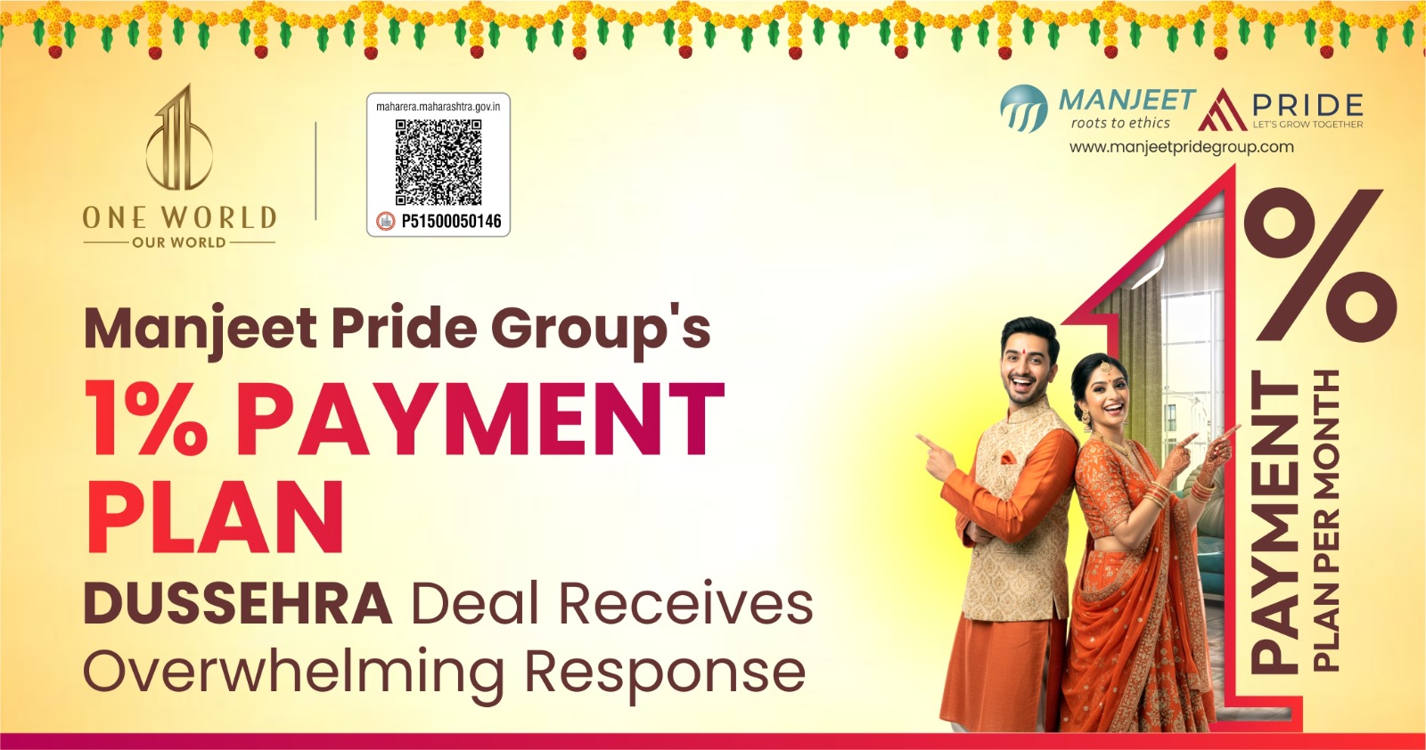 Manjeet Pride Group's 1% Payment Plan Dussehra Deal Receives Overwhelming Response